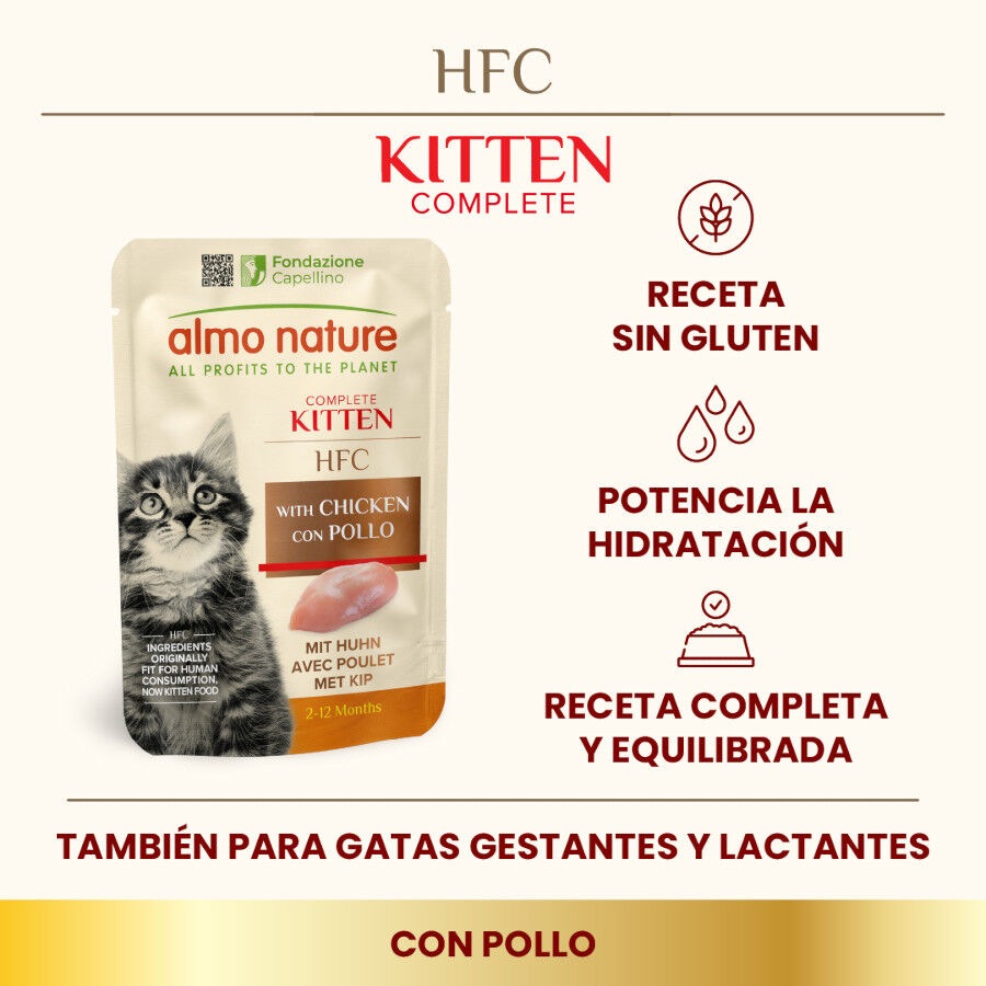 55 g Almo Nature Kitten HFC Pollo sobre para gatos&nbsp;, , large indicador imagen numero 2